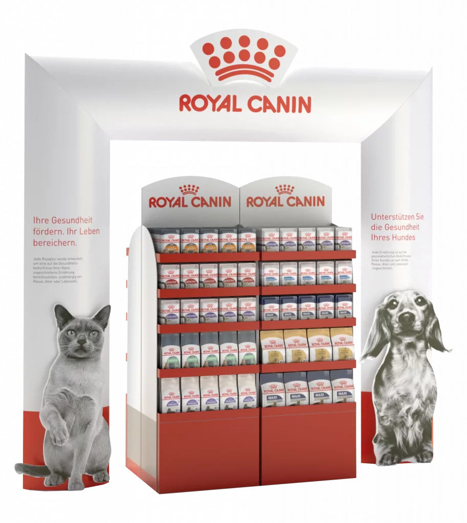 Royal Canin Bodenaufsteller mit Überbau